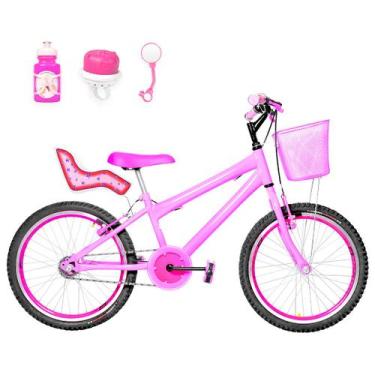 Imagem de Bicicleta Infantil Feminina Aro 20 Aero + Kit Passeio e Cadeirinha - F