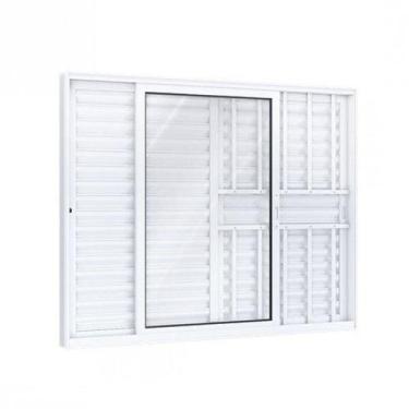Imagem de Janela Veneziana Alumínio Lateral 2 Folhas Móveis 1 Fixa Lucasa Eccell
