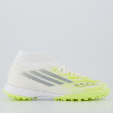 Imagem de Chuteira Adidas F50 Sparkfusion League Society Feminina Branca e Verde