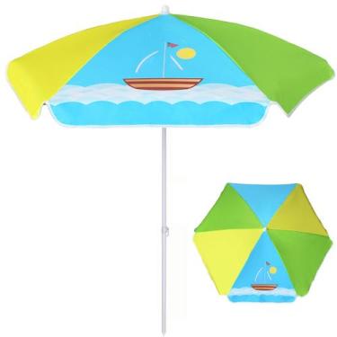 Imagem de Guarda-chuva de praia infantil AMMSUN de 5 pés à beira-mar UV50+ Shade