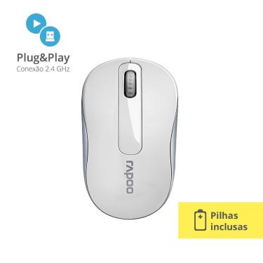 Imagem de Mouse S/Fio 2.4 Ghz Ra008 Branco Rapoo