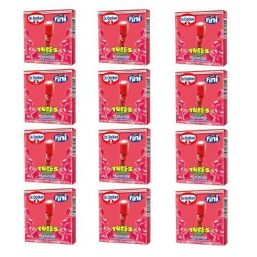 Imagem de Kit c/12 Gelatina Fini Tubes Azedo Morango/Nata-Dr. Oetker