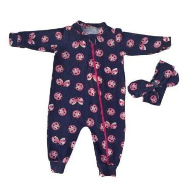 Imagem de Macacão bebê/infantil cotton estampado 2 peças - macacão e bandana - S