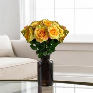 Imagem de Kit 7 Rosas Artificiais Flores permanentes Bonitas para Arranjos enfei