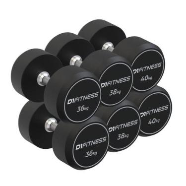 Imagem de Kit Dumbbell Rubber Elite 36 a 40kg - D1Fitness