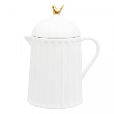Imagem de Bule de Cerâmica Colibri com Tampa Branco 600ml Wolff - âWolff