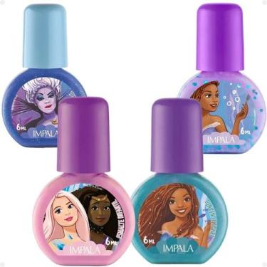 Imagem de Kit Impala Disney A Pequena Sereia: 4 Esmaltes Infantil 6ml