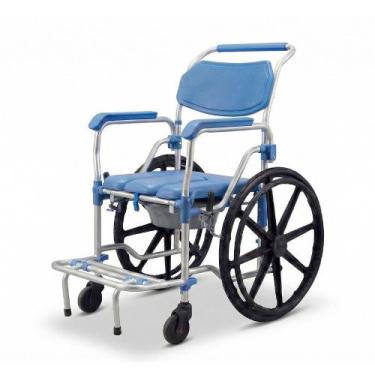 Imagem de Cadeira de Banho D65 em Alumínio até 120kg Dellamed, Azul