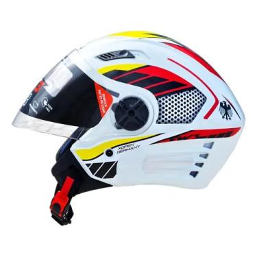 Imagem de Capacete Aberto FW3 X Open Paises Com viseria Cristal Cor:Branco Germa
