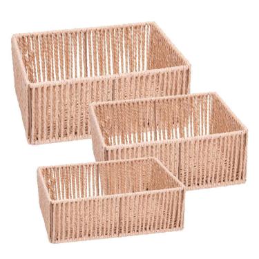 Imagem de Conjunto 3 Cestos Retangulares Natural Papel
