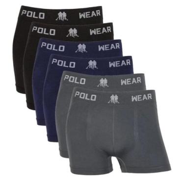 Imagem de Kit 6 Cuecas Infantil Menino Boxer Microfibra Polo Wear, GG