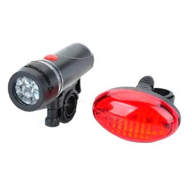 Imagem de Kit Lanterna Gold Sports Segurança Bicicleta Led Traseira E Frontal-Unissex