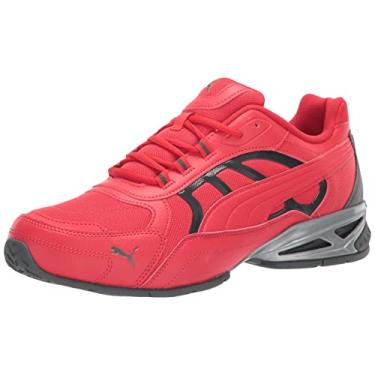 Imagem de PUMA Tênis masculino Respin, Sombra vermelha de alto risco, vermelho-escura, prata puma, 8