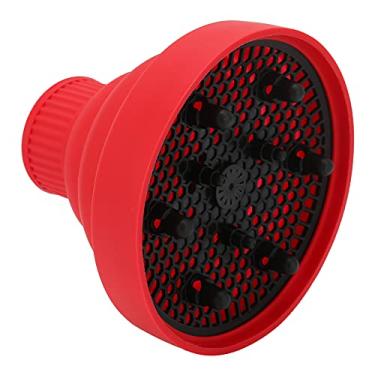 Imagem de Difusor de secador de cabelo, saída de ar de tipo denso, difusor de secador de cabelo portátil para casa para viagens(vermelho)