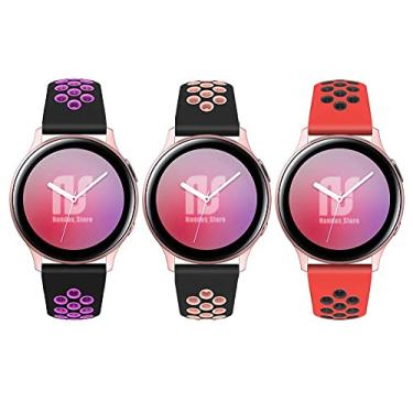 Imagem de Pulseira NSmart compatível com Samsung Galaxy Watch 42mm / Active and Gear S2 Nandos-Store (Kit 3 Preto_rosa pink/Preto_rosa/Vermelho_preto)