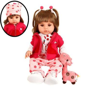 Boneca Bebê Reborn Silicone Menina Olhos Castanhos 55cm Elefante Pode Dar  Banho : : Brinquedos e Jogos