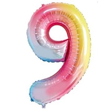 Imagem de Balão de número metalizado multicolor gigante - 75 cm (9)