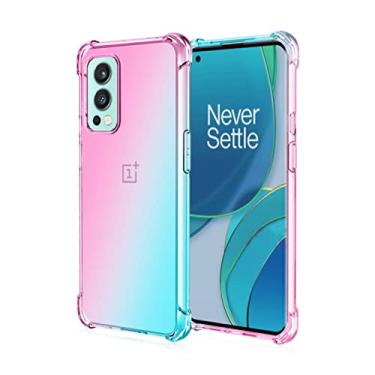 Imagem de Estojo de TPU para airbag de cor híbrida para Oneplus 10 Nord 2 Nord2 9 9R 8T 8 Nord CE N10 N20 N100 5G Capa protetora à prova de choque, rosa e verde, para Oneplus 9