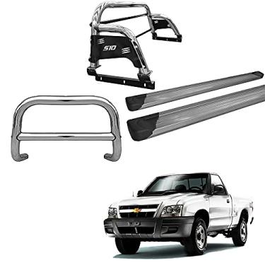 Imagem de Kit Quebra Mato +Santo Ant H3 +Estribo S-10 94/11 Cromado CS