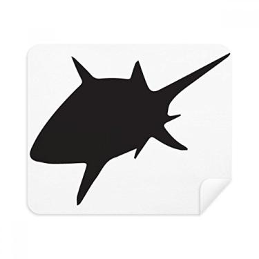 Imagem de Pano de limpeza de tela azul oceano preto tubarão biologia limpador de tela 2 peças tecido de camurça