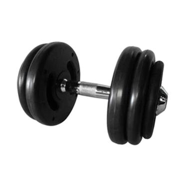 Imagem de Dumbbell Injetado Com Pegada Cromada Academia Fitness 18Kg