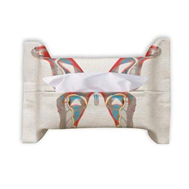 Imagem de Borboleta 3D na cor vermelha e azul papel toalha saco de lenços faciais guardanapo