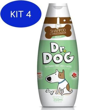 Imagem de Kit 4 Shampoo Dr. Dog 5 Em 1 Perfumaria Fina - 350 Ml