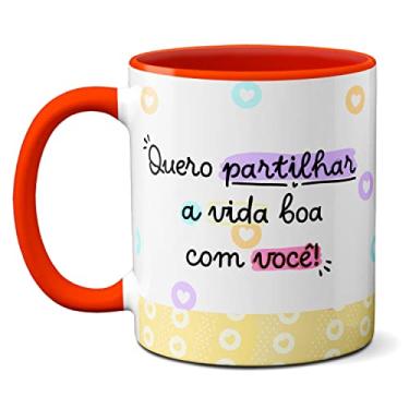 Imagem de Caneca Flork Namorados Quero Partilhar A Vida Boa Com Você (Vermelha)