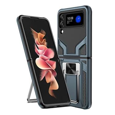 Imagem de YINGDAFENG Capa para Samsung Galaxy Z Flip 4, capa protetora de grau militar com suporte magnético para carro compatível com capa slim fit para mulheres homens, verde2
