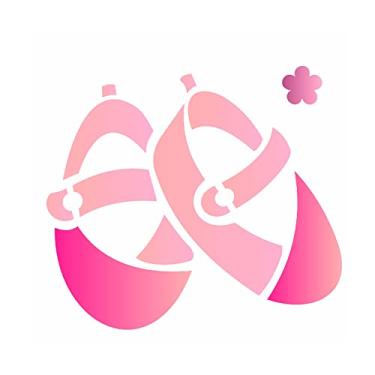 Imagem de Stencil de Acetato para Pintura OPA Simples 10 x 10 cm - 1853 sapatinho Menina