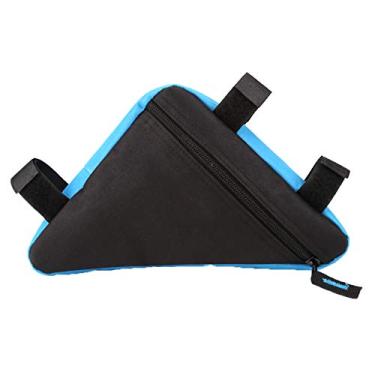 Imagem de Bolsa de armazenamento de bicicleta, bolsa de quadro triangular de bicicleta de tecido Oxford, bolsa de tubo frontal de quadro de bicicleta de libera??o r¨¢pida, bolsa triangular(Black+Blue), bols