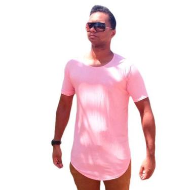 Imagem de Camiseta Oversized Camisa Swag Masculina Longline Rosa Baby - El Charm