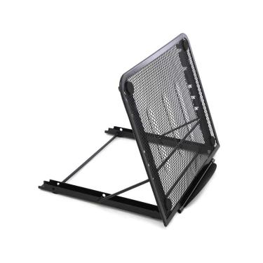 Imagem de Suporte Para Notebook Le Retrátil 6 Níveis Aramado Preto 24x20cm