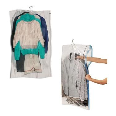 Imagem de Saco Vacuo Organizador Cabide Protetor Roupa 67x90 M