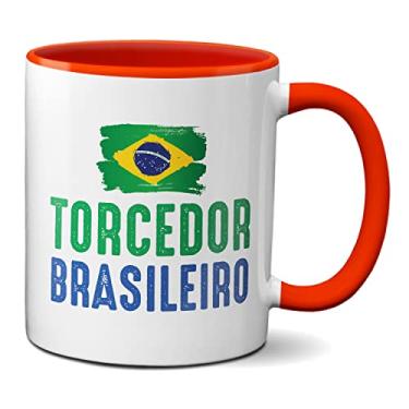 Imagem de Caneca Torcedor Brasileiro Bandeira Jogo Brasil Copa Mundo (Vermelha)