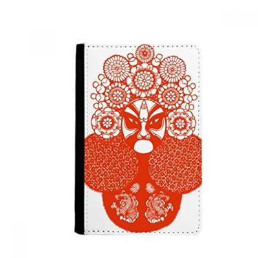 Imagem de Porta-passaporte de cabeça vermelha com corte de papel de ópera de Pequim padrão Notecase Burse capa carteira porta-cartões, Multicolor