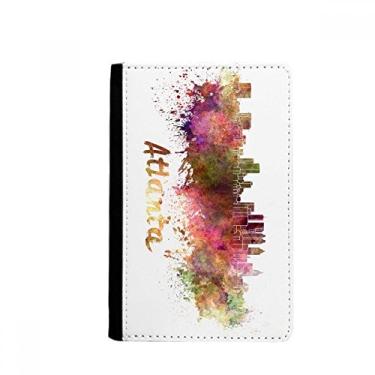 Imagem de Atlanta America City Suporte de passaporte aquarela Notecase Burse carteira capa porta-cartão, Multicolor