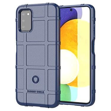 Imagem de Caso de capa de telefone de proteção Capa protetora de silicone de corpo inteiro à prova de choque para Samsung Galaxy A03S, capa protetora com forro fosco (Color : Dark Blue)