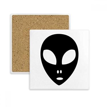 Imagem de Universo Alienígena Cabeça de monstro Retrato Quadrado Porta-copos Porta-copos Porta-copos Pedra isolante