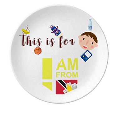 Imagem de Prato de porcelana I Am From Trinidad Tobago Jantar Redondo Prato Boy Man