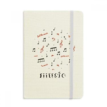Imagem de Caderno de notas musicais vermelho e preto, capa dura para diário clássico