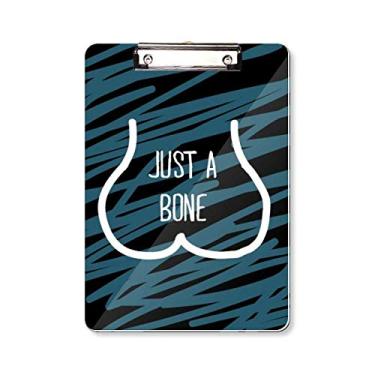 Imagem de Just Bone Funny Drawing Blue Prancheta pasta, bloco de notas A4