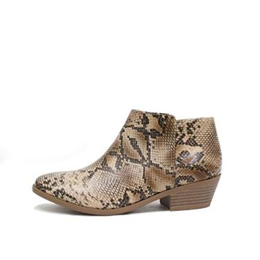 Imagem de Soda Caneca – Bota inspirada no ocidente com zíper e salto baixo Chucky, Python natural, 7