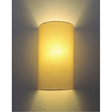 Imagem de Arandela Meia Cana Cúpula Tecido 30/18x16, Vivare Iluminação, Arandela Parede2031 LA, Algodão Cru, Grande