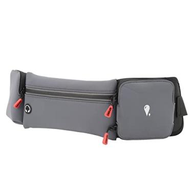 Imagem de Bolsa de Cintura para Corrida, Suporte para Garrafa de água Cinto de Corrida para Mãos Livres Absorve Umidade Fibra de Poliuretano Chinlon Portátil para Esportes Ao Ar Livre para Homens e Mulheres (Cinza)