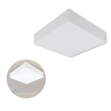 Imagem de Luminária Plafon Quadrada 30x30 cm em Acrílico - Base Eletrostática Branca, Soquete E27 para Lâmpadas LED até 60W