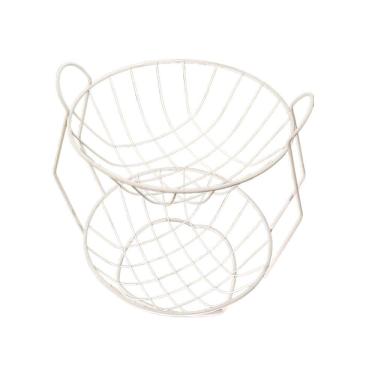 Imagem de Fruteira de Mesa Dupla com 2 Cestos Aramada Pintura Epoxi