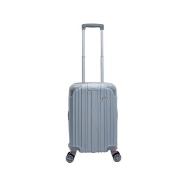 Imagem de Mala de Viagem Bordo Expansiva Avião Bagagem Rígida 4 Rodinhas Dupla 360° Abs Cor:Prata;Tamanho:PP