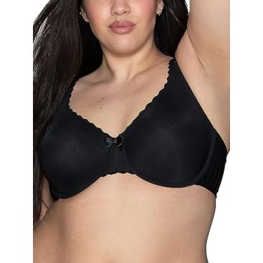 Imagem de Vanity Fair Sutiã feminino bonito de renda indulgência com aro, bojos não acolchoados para forma natural, tamanhos 32C-40G, Stockholm Deep Black, 38B