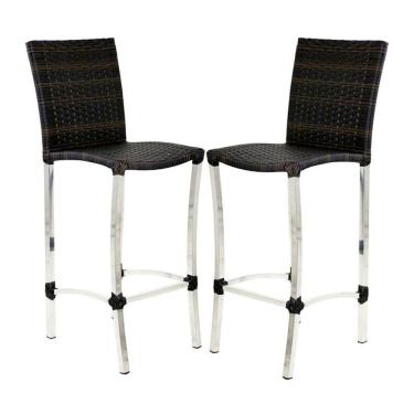 Imagem de 2 Banquetas Alta Cannes em Alumínio para Cozinha Bar Edícula